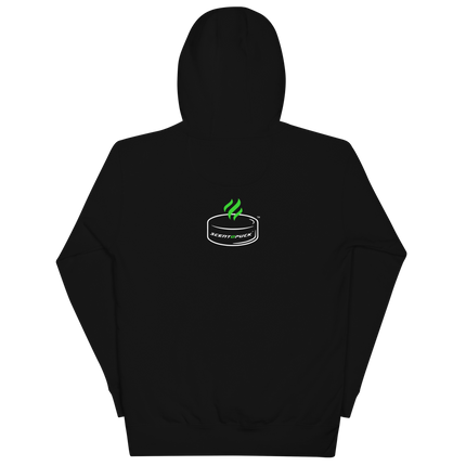 Unisex Hoodie - Black/Printed DTF with sleeve logos