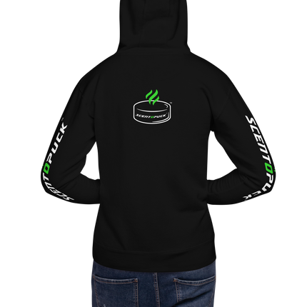 Unisex Hoodie - Black/Printed DTF with sleeve logos