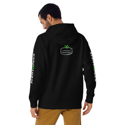 Unisex Hoodie - Black/Printed DTF with sleeve logos