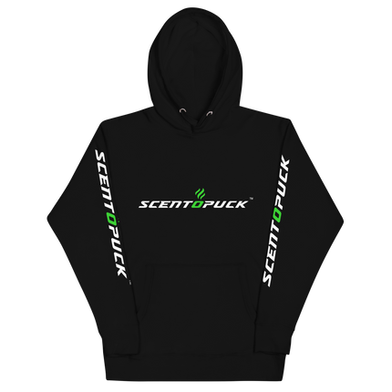 Unisex Hoodie - Black/Printed DTF with sleeve logos
