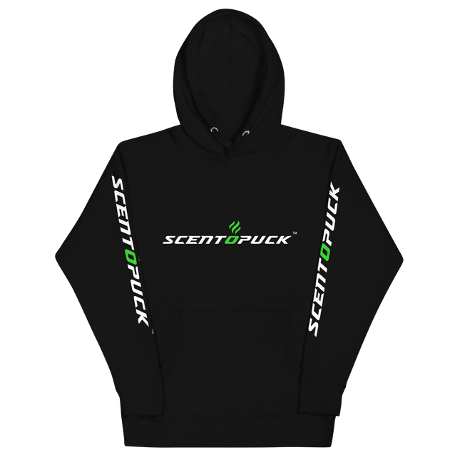 Unisex Hoodie - Black/Printed DTF with sleeve logos
