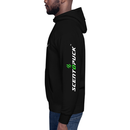 Unisex Hoodie - Black/Printed DTF with sleeve logos
