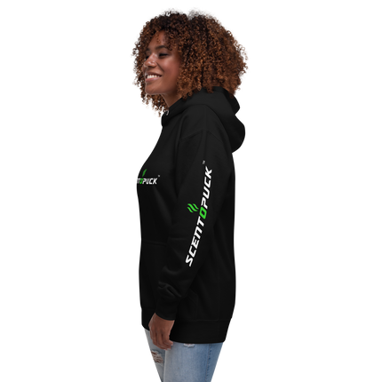 Unisex Hoodie - Black/Printed DTF with sleeve logos
