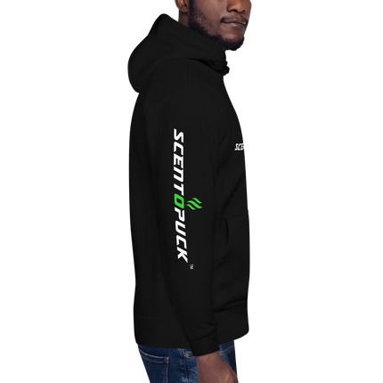 Unisex Hoodie - Black/Printed DTF with sleeve logos