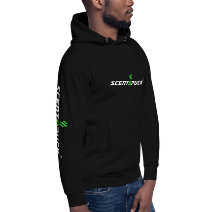 Unisex Hoodie - Black/Printed DTF with sleeve logos