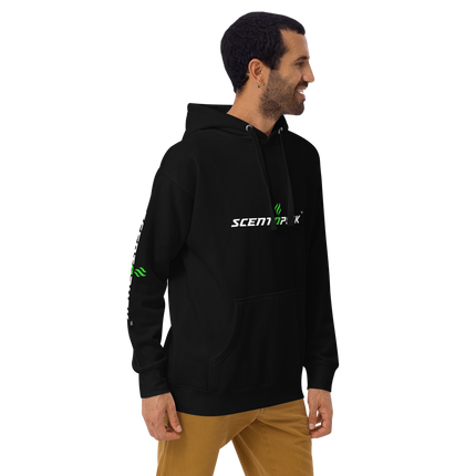 Unisex Hoodie - Black/Printed DTF with sleeve logos