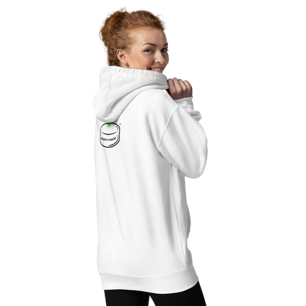 Unisex Hoodie - White (Front & Back logo) DTF print