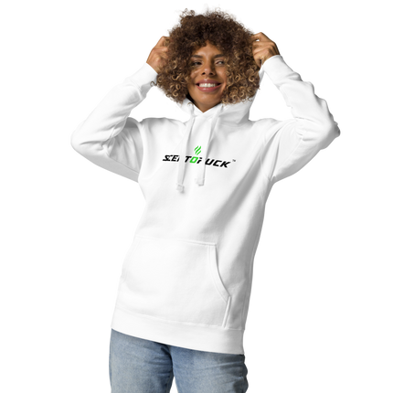 Unisex Hoodie - White (Front & Back logo) DTF print